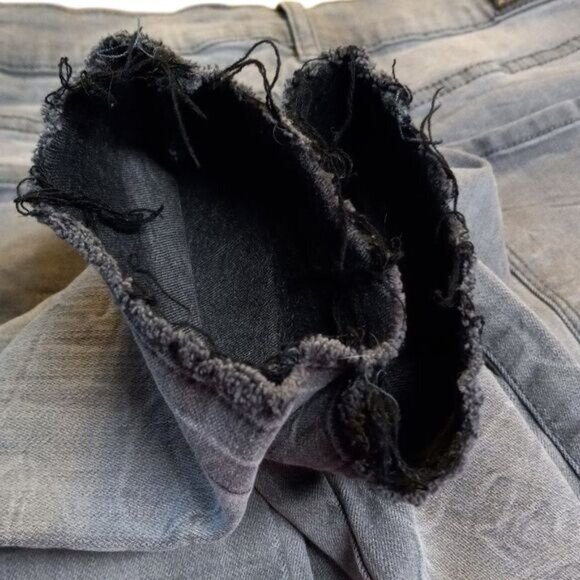 Aeropostale Size 8 Jegging Jeans High Waisted Denim Gray Ankle Distressed Faded - Picture 9 of 15